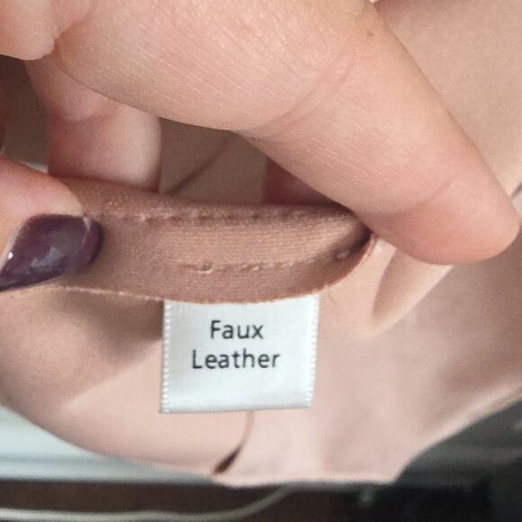 MAGASCHONI | Faux Suede Leather Trench Coat Jacket Blush Pink Sz M - Picture 6 of 8